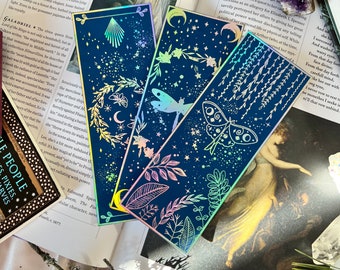 Bookmarks set of 3,holographic bookmarks, holographic bookmarks 450g thick, holographic bookmarks, bookmarks set, cottage core bookmarks
