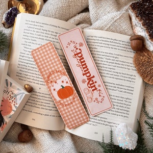 Pumpkin Bookmark | Autumn Essentials Bookmark | Fall | Cozy Season Bookmark | Bookish | Book Lover | Halloween merch | Fall Bookmarks