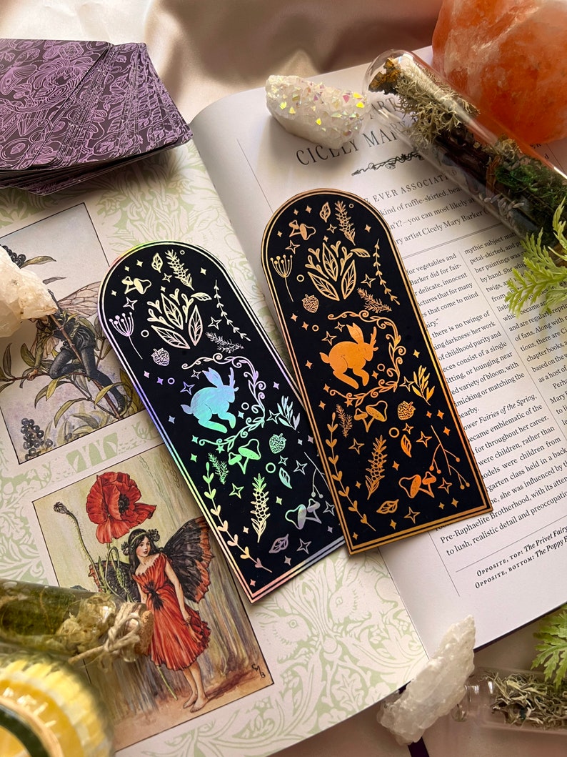 Set of 3 Holographic Bookmarks Cottage Core Inspired Etsy