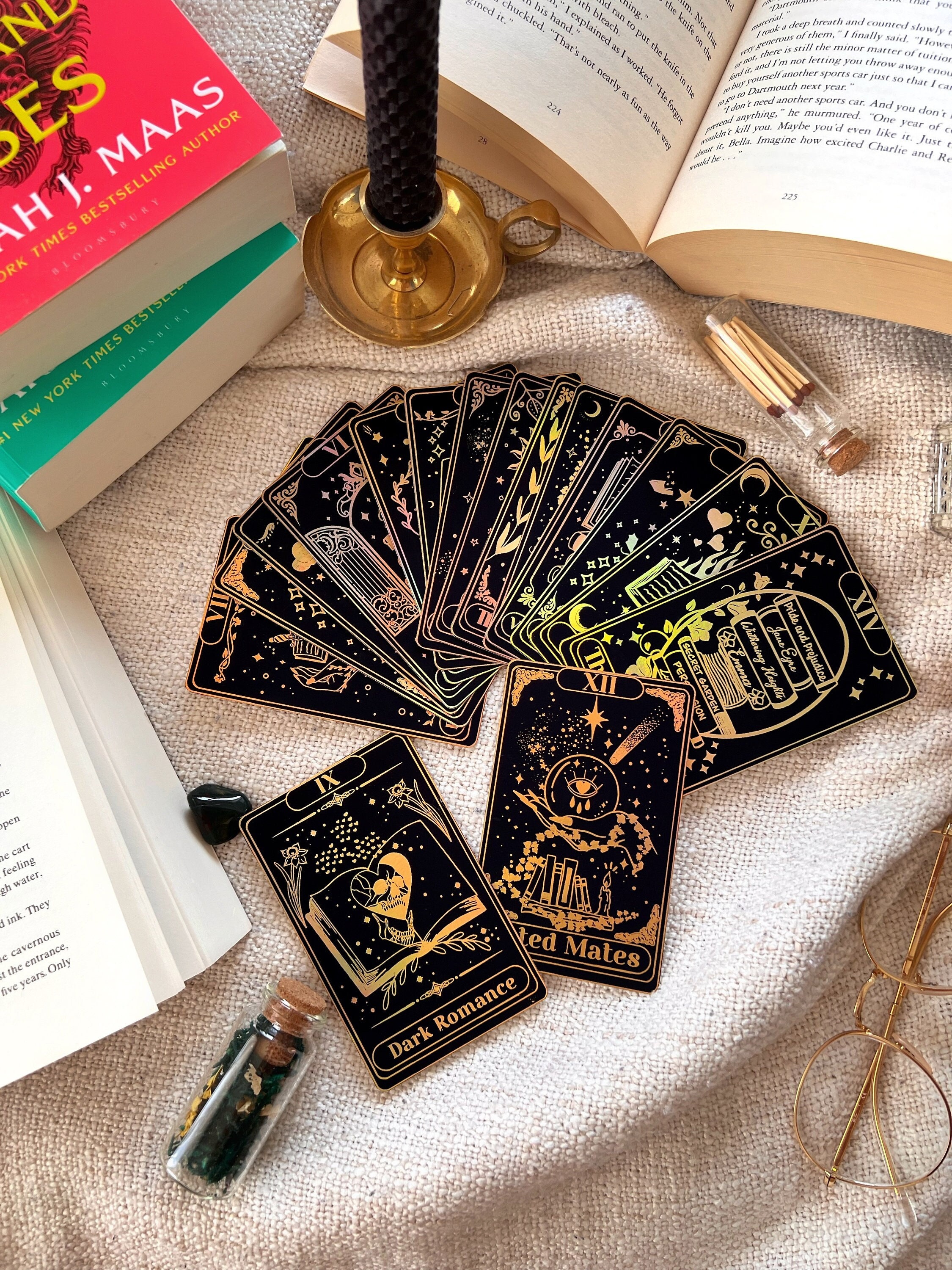 Book tropes tarot cards, TBR cards,bookish merch, book trope, book inspired tarot cards, Booklovers gift,Book Club Essentials, bookclub gift