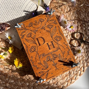 Prensa de flores, prensa de flores de madera para adultos y niños, prensa portátil para plantas, herbario, prensa de hojas, regalo para jardineros, regalos personalizados