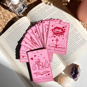 Carte con temi di libri romantici, Club delle ragazze dei libri, Regali letterari per lei, temi di libri, ragazze dei libri, carte, Mazzo letterario, Amante dei libri romantici, Kindle