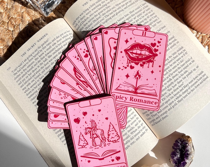 Romance Book tropes cards | TBR Cards | Romance Edition | TBR Prompt Cards | TBR Tarot Cards | Book Lovers Gift | Book Gift | Literary Girl