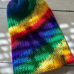 Rainbow Knit PRIDE Hat Gay PRIDE Beanie Slouchy Hat LGBTQIA Tie Dye