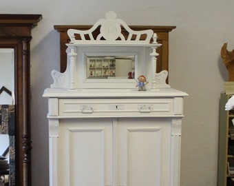 vintage Vertiko cabinet Art Nouveau white