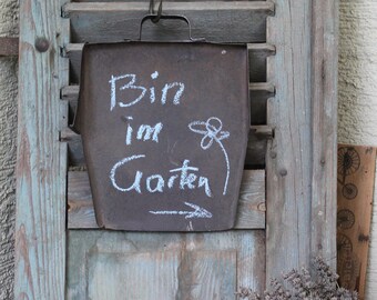 vintage garden sign rust patina country house