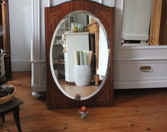 vintage mirror mahogany British marquetry