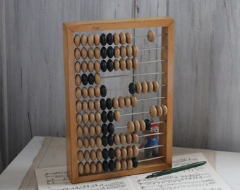 RARE. Abacus counting frame slide rule vintage patina