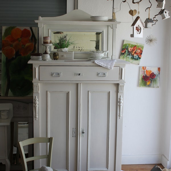 Vertiko Art Nouveau chest of drawers country house white