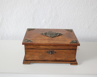 antike Schatulle Schmuckkasten Uhrenbox Gründerzeit Brillenetui