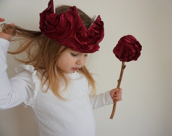 wild rose fabric crown and wand