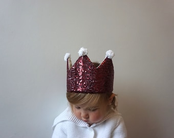 festive sequin fabric crown