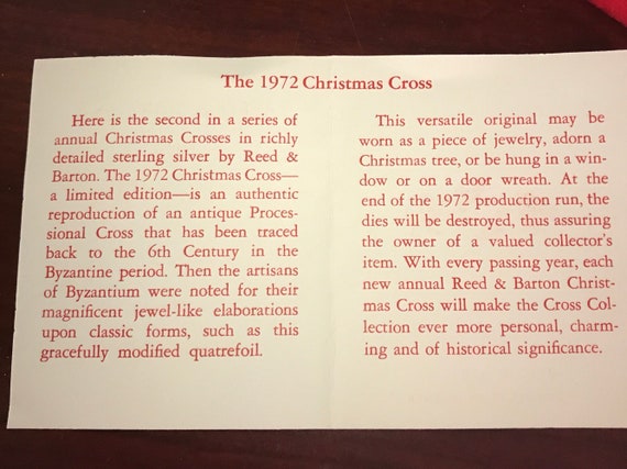 Vintage Reed and Barton 1972 Sterling Christmas C… - image 2