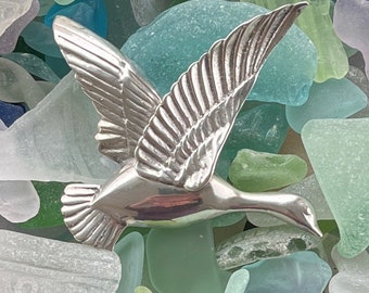 Vintage Heavy Sterling Silver Swan in Flight