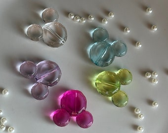 Pack of 5 mouse beads made of transparent acrylic