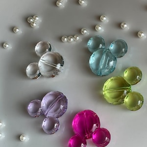 Pack of 5 mouse beads made of transparent acrylic image 3