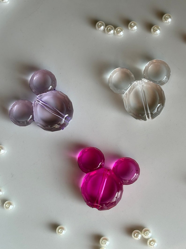 Pack of 5 mouse beads made of transparent acrylic image 4