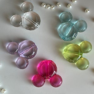 Pack of 5 mouse beads made of transparent acrylic image 2