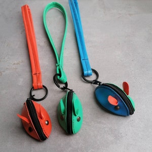 Upcycling Schlüsselband mit süßer Reißverschluss Maus