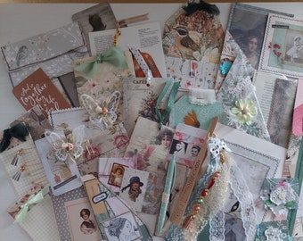 Junk Journal, Ergänzungs Set 35 Teilig, Utensilieo, Scrapbooking-Zubehör, Tage Buch, Grün