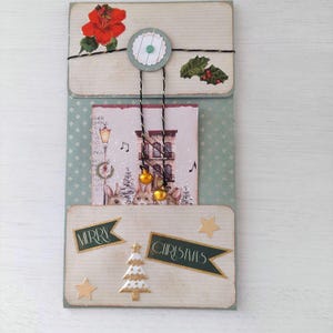 Junk Journal, Scrapbooking-Zubehör, Ergänzung für Junk Journal, XXL Weihnachtskarte, Geldgeschenk Weihnachten