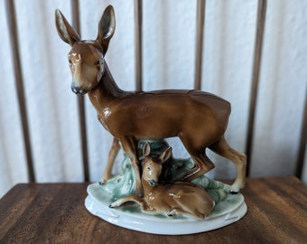 Cerf figurine en porcelaine vintage - objet de collection