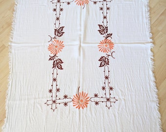 Nappe vintage avec broderie boudoir ** Shabby chic