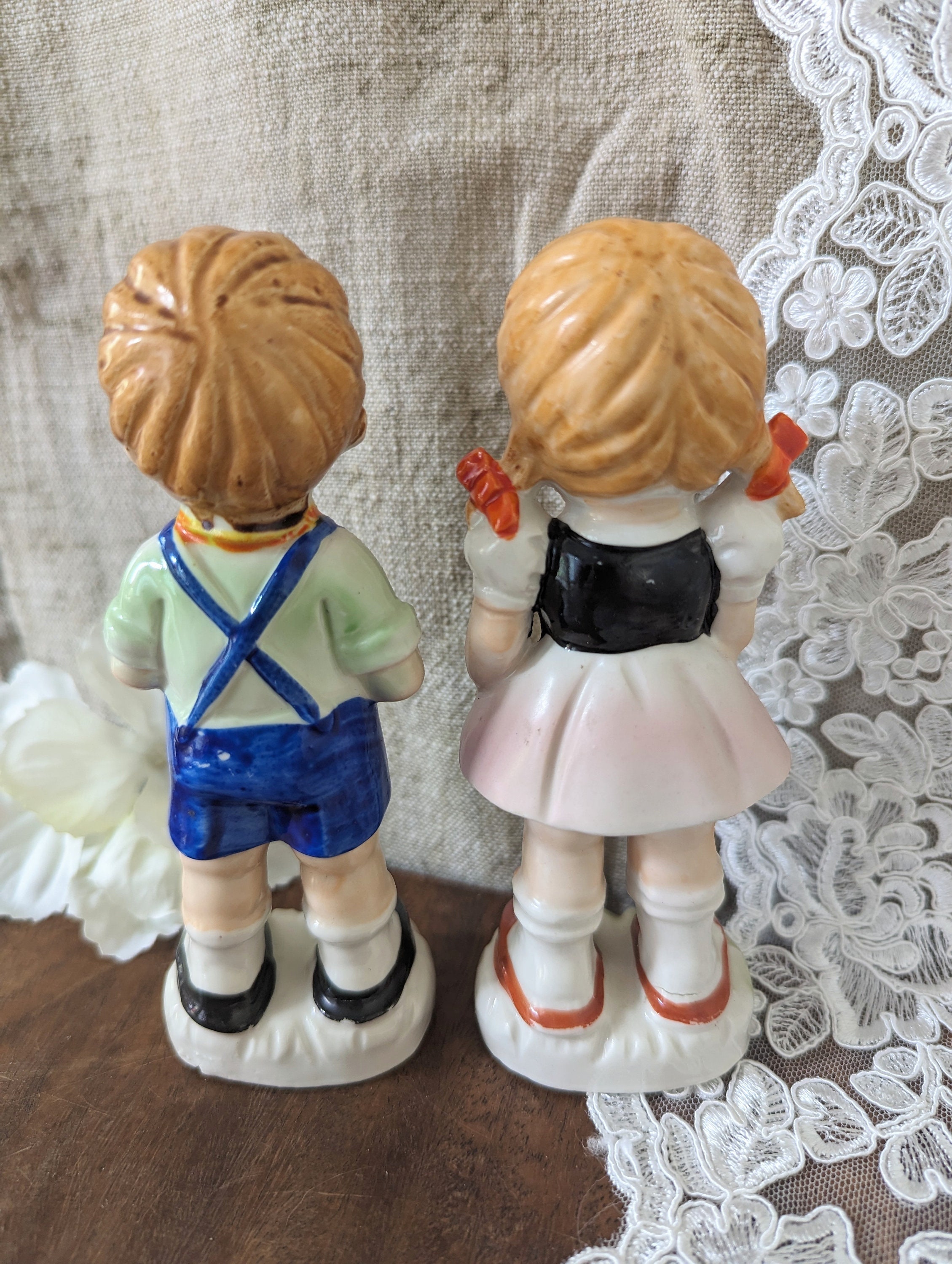 Vintage Ceramic Figurines Boy and Girl - Etsy