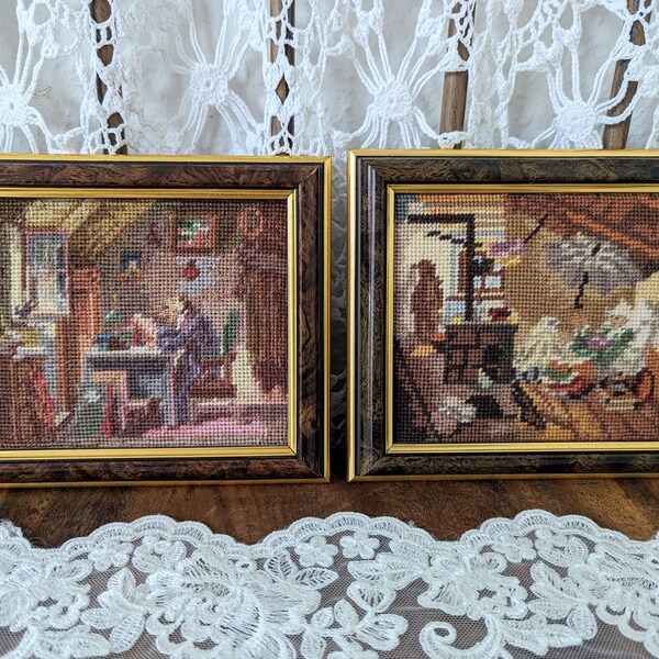 Vintage Stickbilder**Gobelin Motiv Spitzweg - Shabby chic