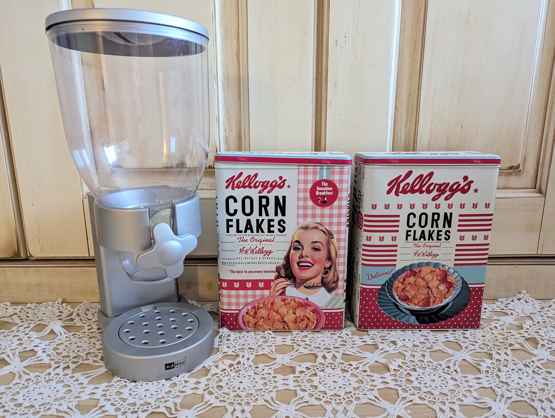 Cereal Dispensers and Kellogg's Cornflakes Tin Cans Etsy