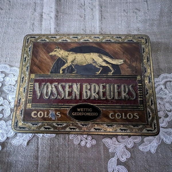 Vintage tin cigar box by Vossen Breuers around 1950 - collector's item