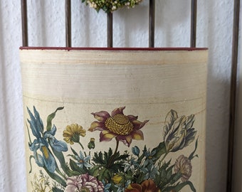 Vintage wastepaper basket Le Fleurs French - storage shabby chic