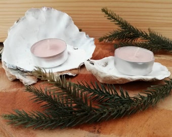 Coquilles d’huîtres pour lampes à thé - décoration maritime