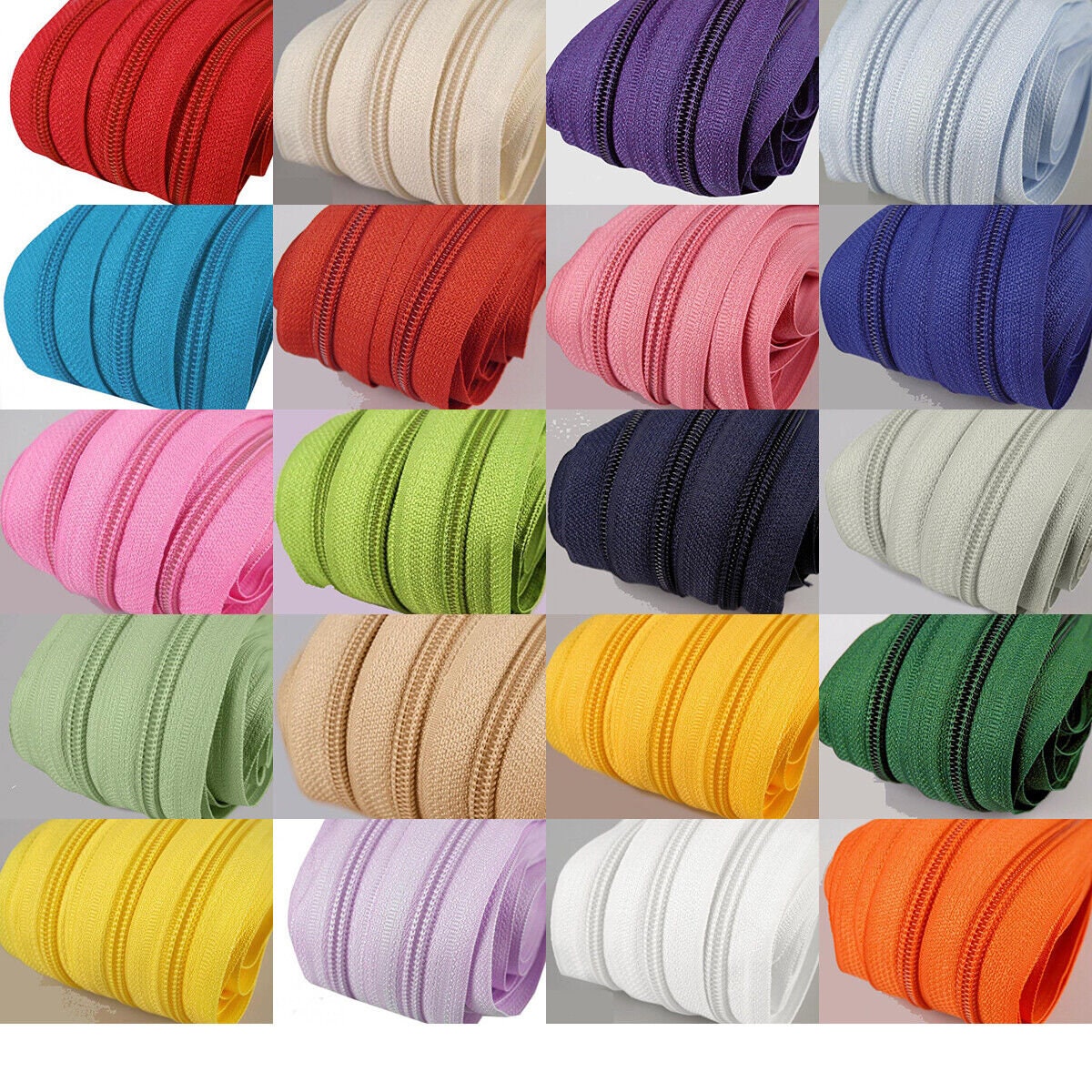 4 Cerniere Lampo, Non Divisible, 25 Cm Lungo, 3 Mm Spirale, Scelta Di - Foto 3