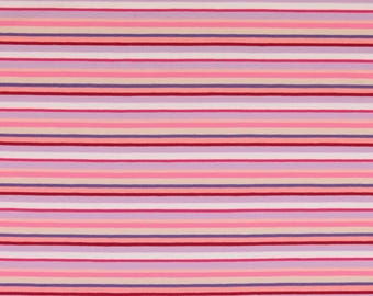 Jersey fabric stripes pink cotton jersey