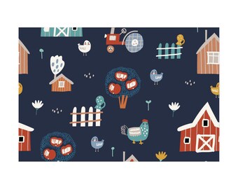 Tessuto jersey di cotone blu scuro