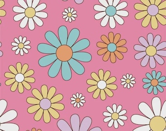 Jersey fabric flowers pink cotton jersey floral pattern
