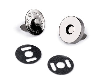 5/25/50/100 pieces magnetic closure magnetic button 18 mm silver push button