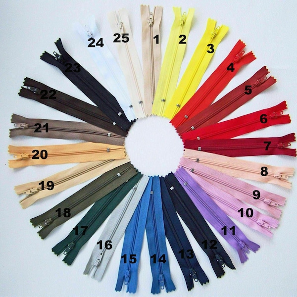 10 Reißverschlüsse freie Farbwahl 45cm Spirale geschlossen