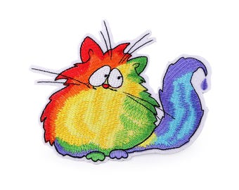 Application iron-on cat colorful