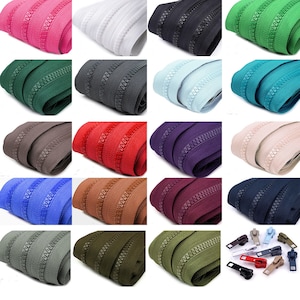 5 m endless profile zipper 5 mm coarse 10 zippers different colors sold by the meter