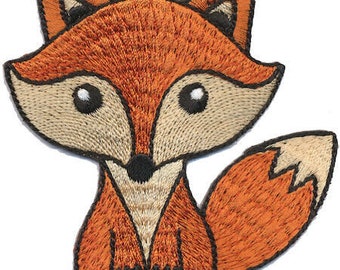 Application fox orange iron-on patch 7.5 x 8 cm