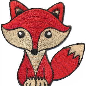 Applicazione toppa termoadesiva volpe rossa 7,5 x 8 cm