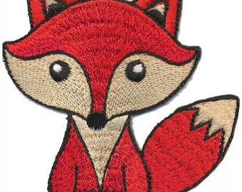 Application fox red iron-on patch 7.5 x 8 cm