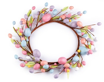 Couronne vierge de Pâques rose 45 cm, couronne de porte, couronne de table, décoration de Pâques