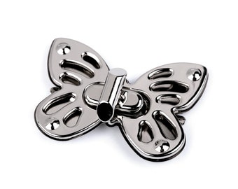 Bag clasp butterfly silver twist clasp 37 x 52 mm