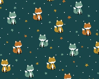 Tissu jersey renard bio tissu bio super qualité essence Mister fox tissu renard