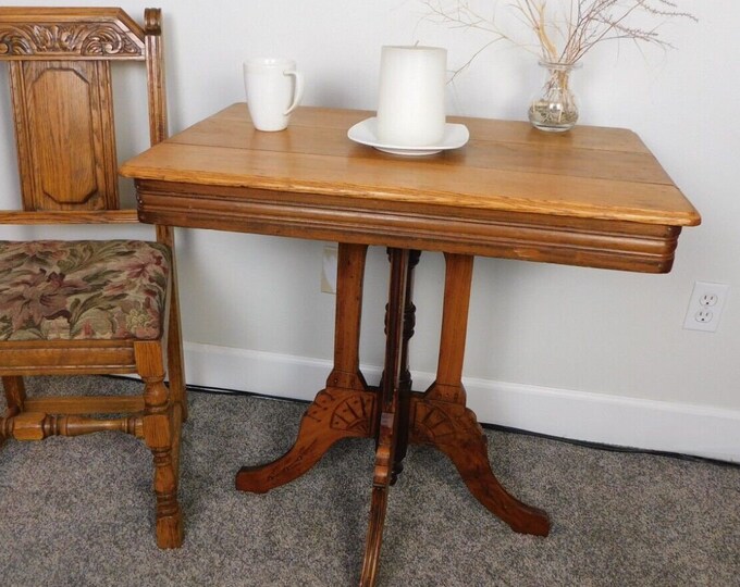 Lovely Victorian Tea Table Console Walnut Center Side Eastlake Etsy