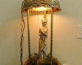 Vintage 1970s Italian Revival Hotel Lobby Hanging Drip Oil Lamp (No Pump) Venus