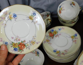 92 Theodore Haviland Limoges France Jewel Floral Dinnerware Serving Set Antique 1920s Porcelain HUGE